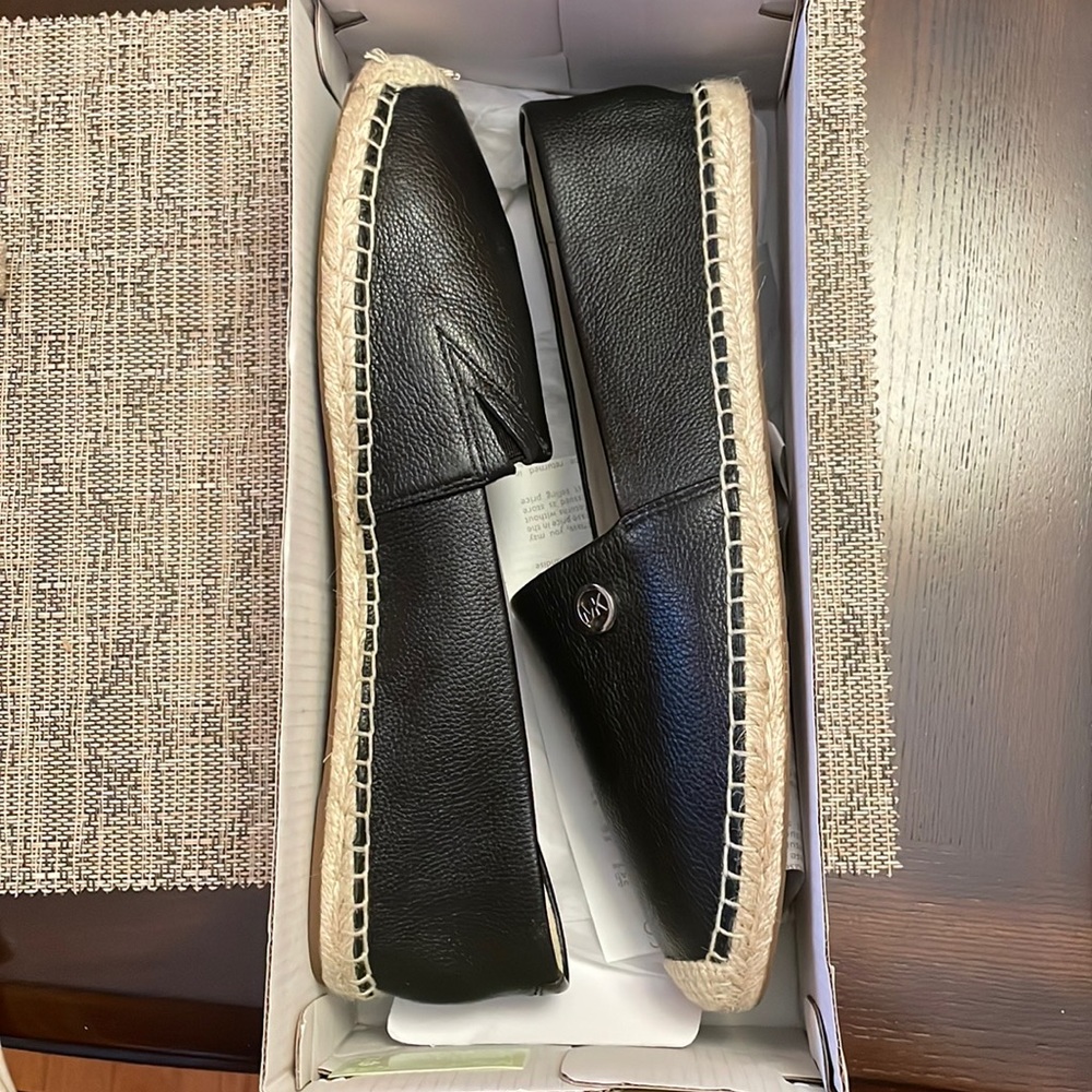 Michael Kors Black Leather Espadrilles